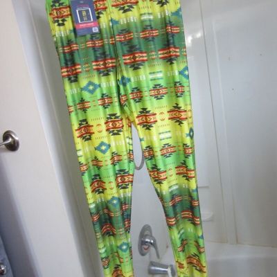 NWT women's designer leggings Nu Trendz Signature Collection Sz XL bright colors